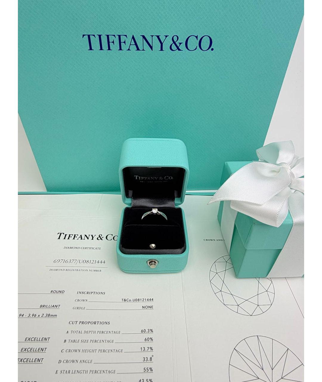 TIFFANY&CO Белое платиновое кольцо, фото 3