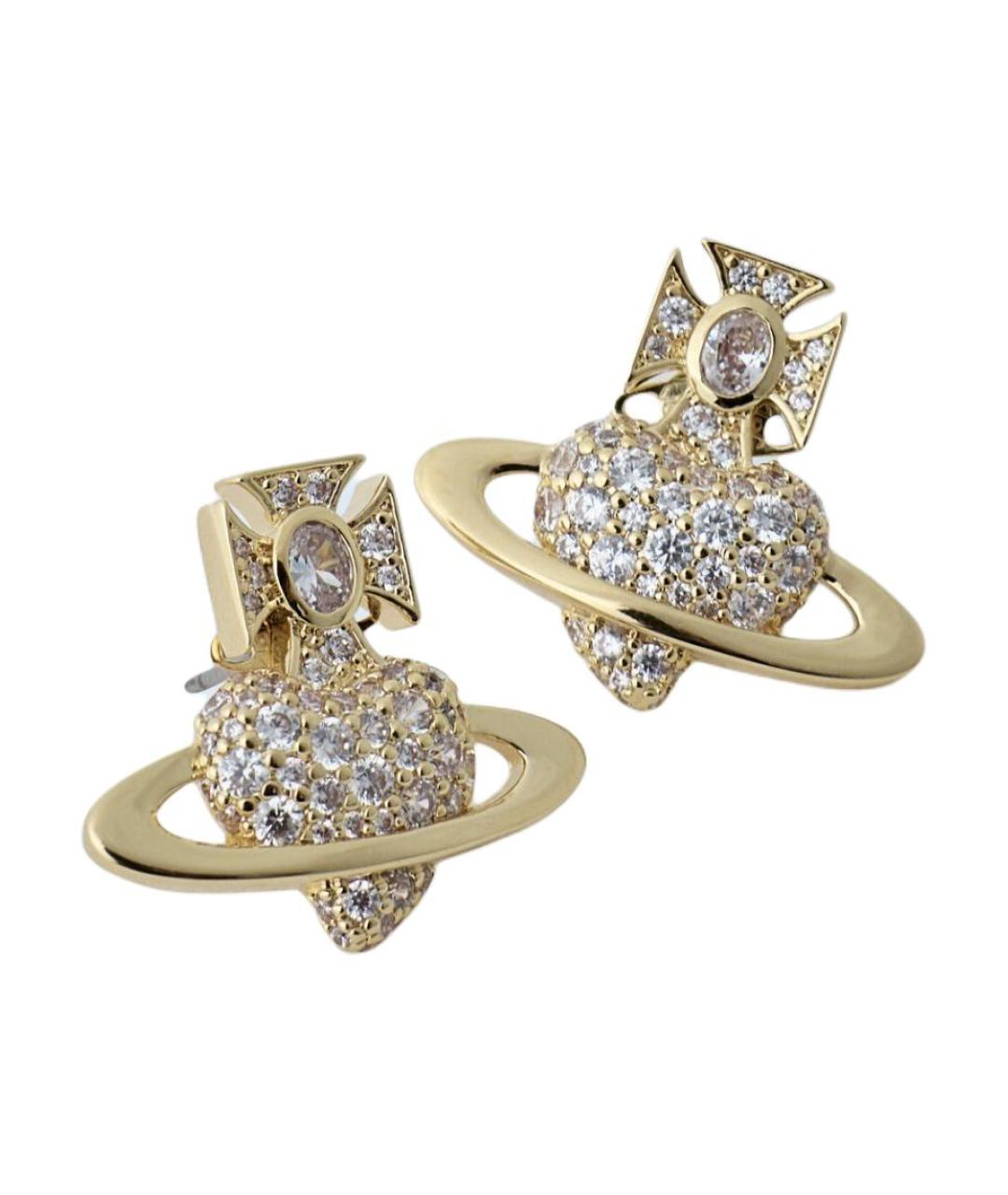 VIVIENNE WESTWOOD Золотые латунные серьги, фото 2