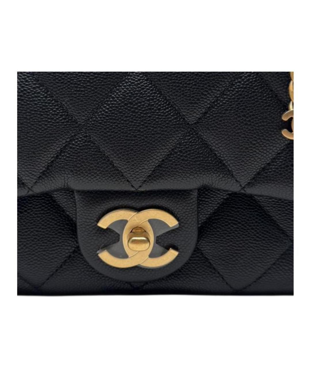 CHANEL Черная кожаная сумка через плечо, фото 5