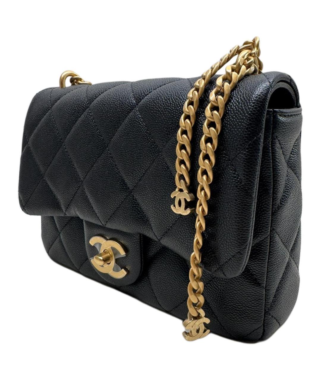CHANEL Черная кожаная сумка через плечо, фото 2