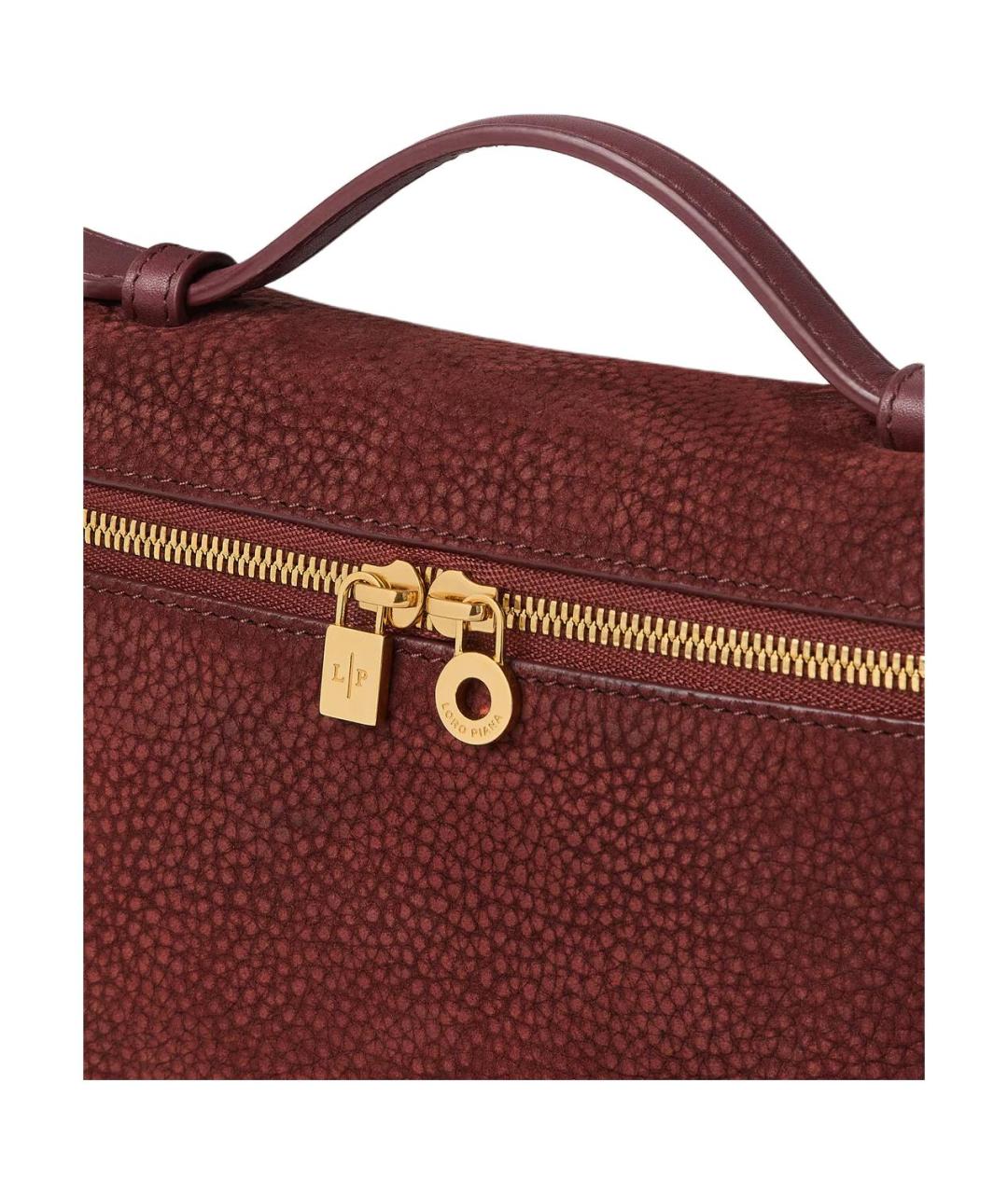 LORO PIANA Красная кожаная сумка через плечо, фото 3