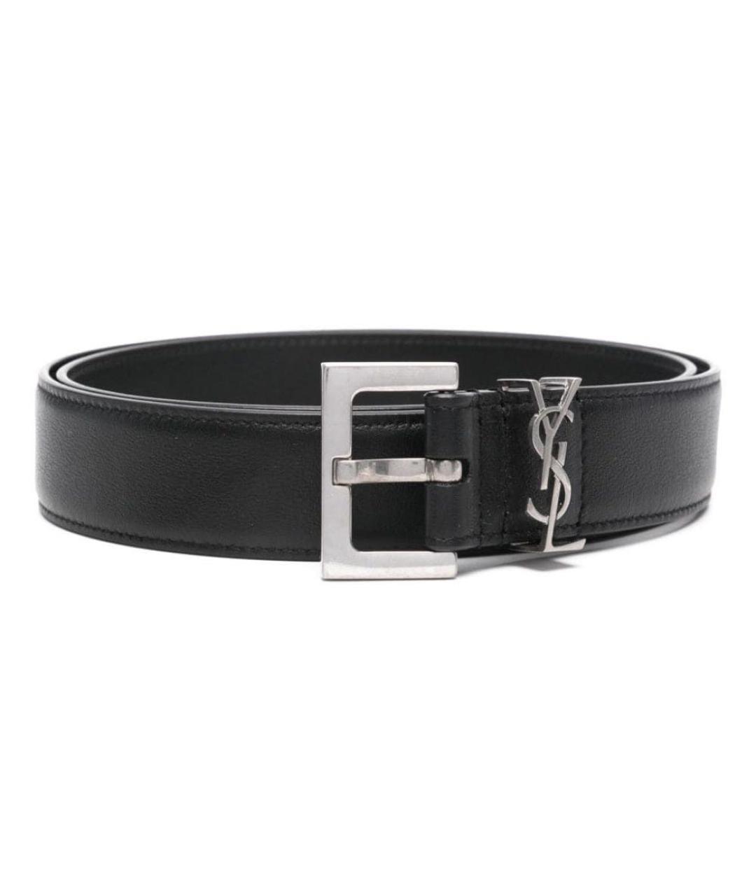 SAINT LAURENT Серебрянный кожаный ремень, фото 7