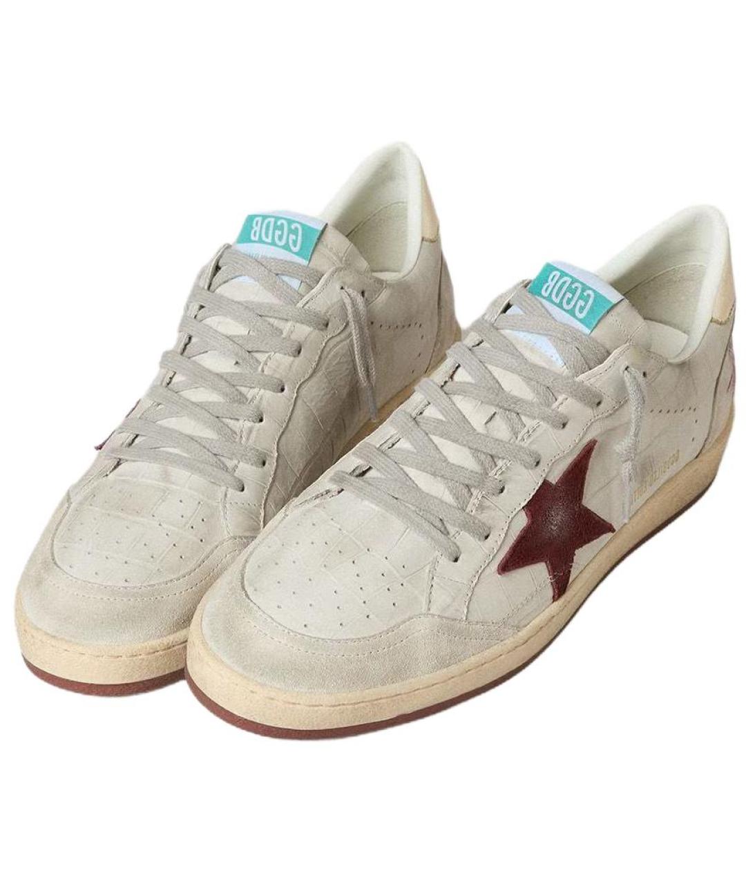GOLDEN GOOSE DELUXE BRAND Белые кожаные низкие кроссовки / кеды, фото 4