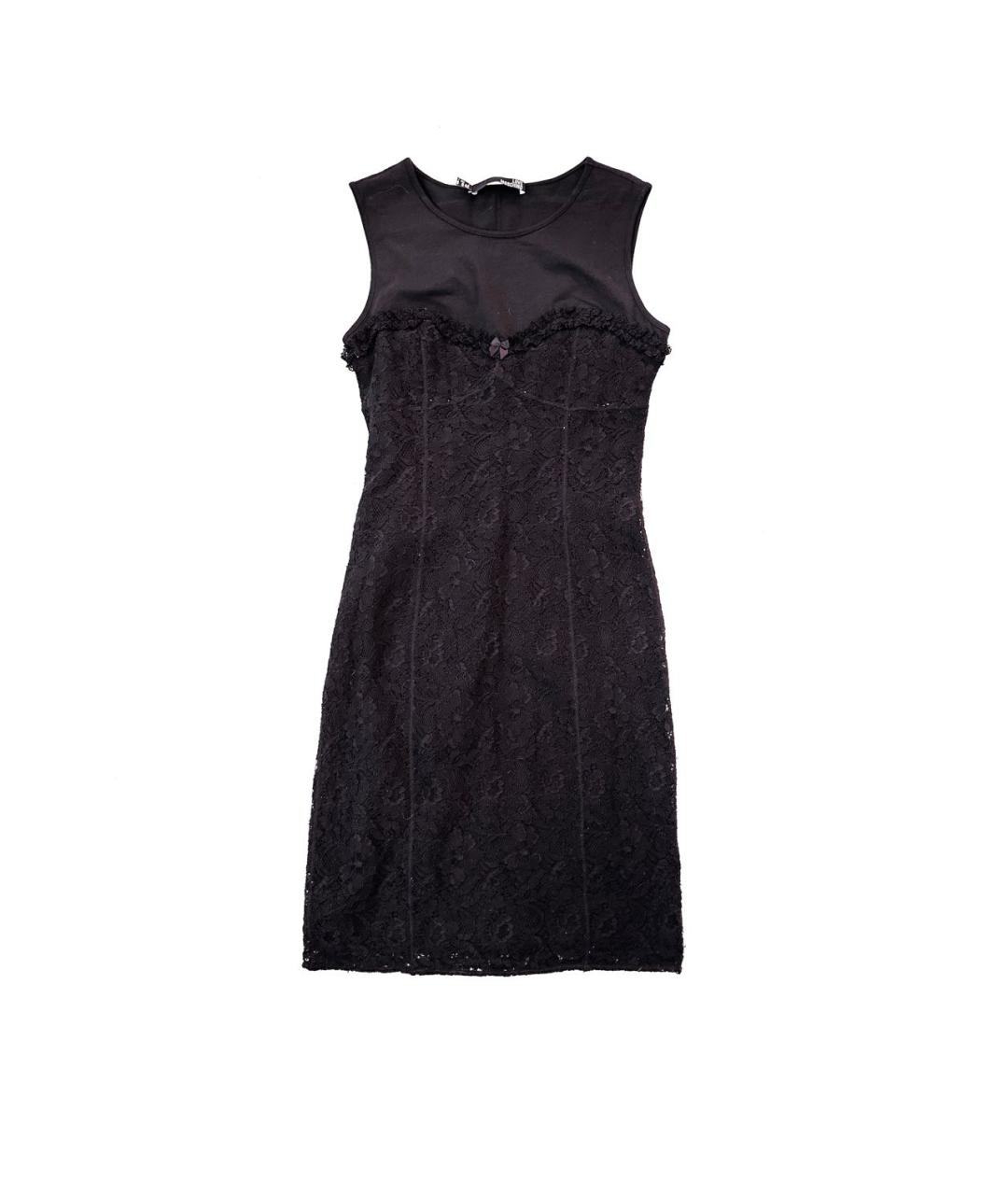LOVE MOSCHINO Черное кружевное коктейльное платье, фото 4