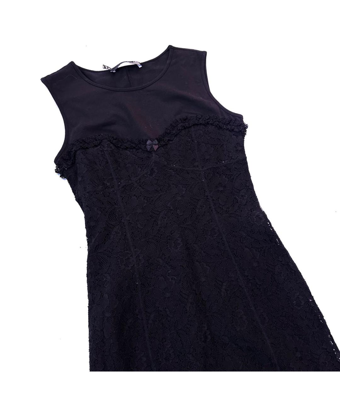 LOVE MOSCHINO Черное кружевное коктейльное платье, фото 2