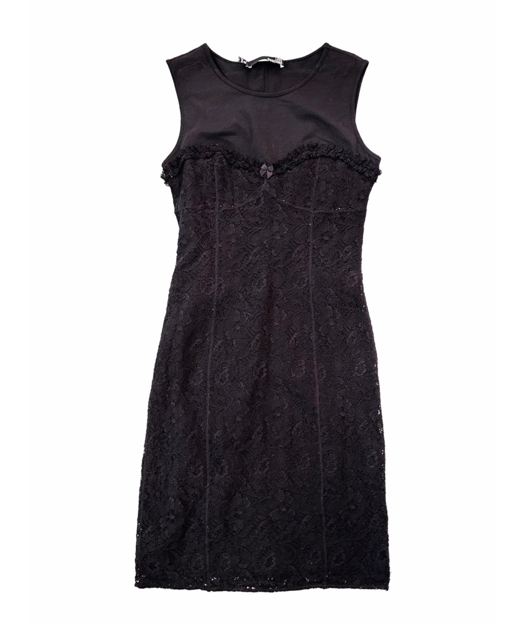 LOVE MOSCHINO Черное кружевное коктейльное платье, фото 1