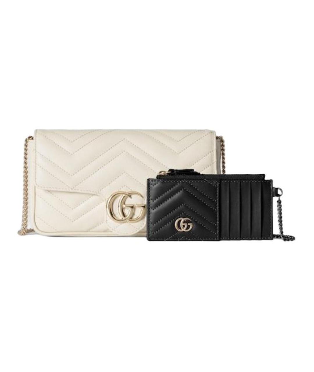 GUCCI Белая кожаная сумка через плечо, фото 2