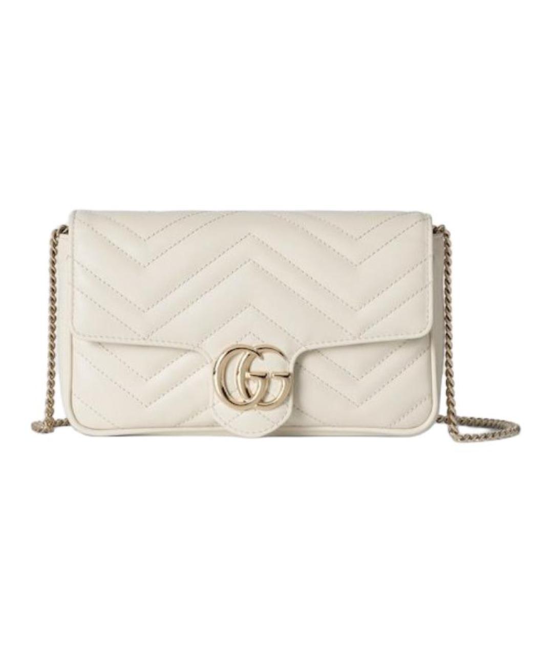 GUCCI Белая кожаная сумка через плечо, фото 1