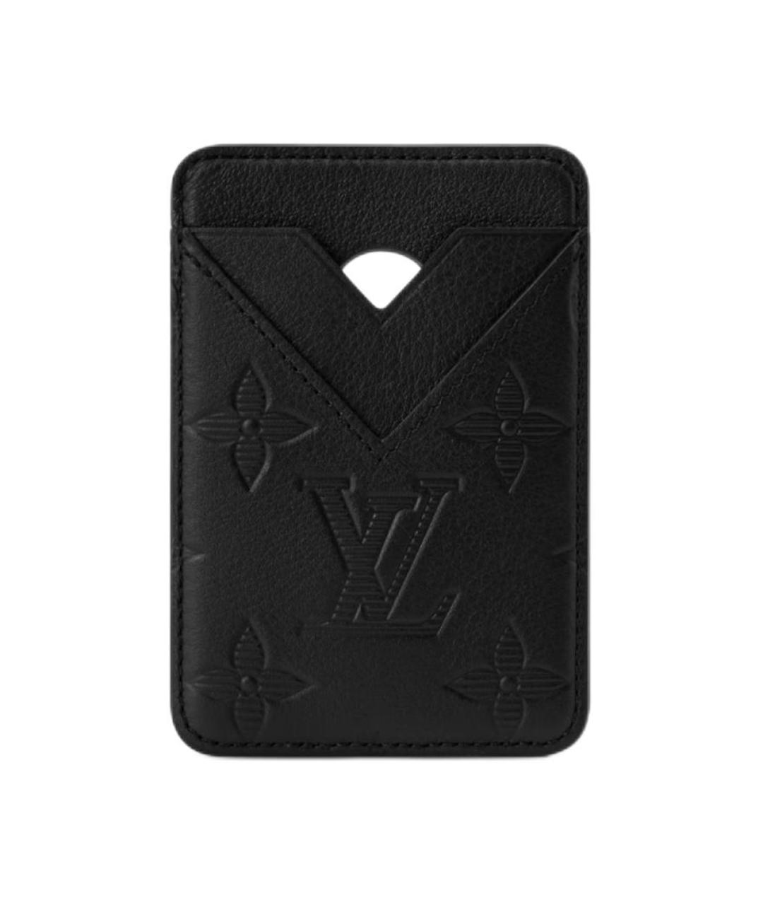 LOUIS VUITTON Черный кожаный кардхолдер, фото 1