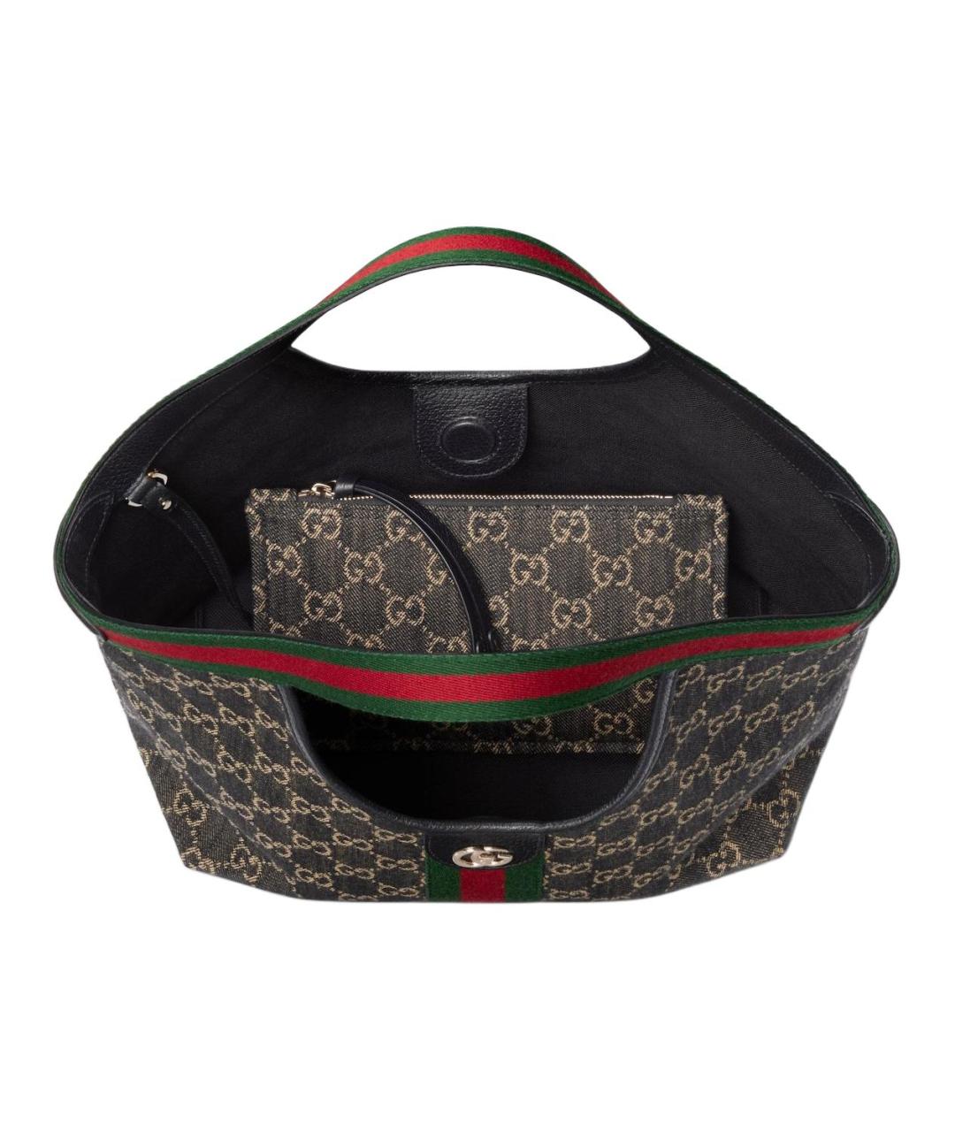 GUCCI Черная деним сумка через плечо, фото 4
