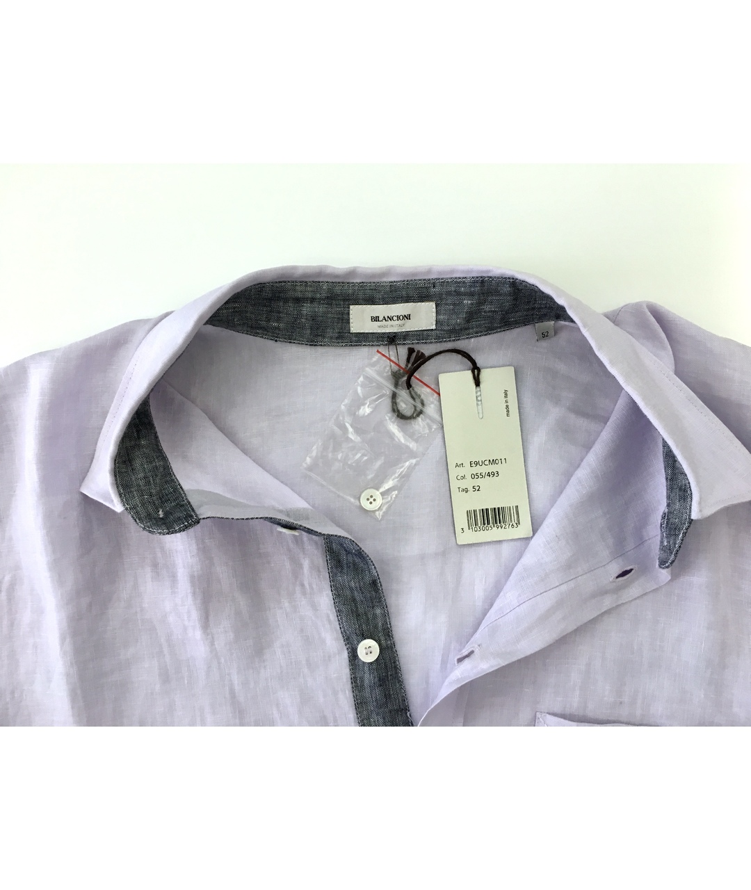 BILANCIONI Фиолетовая льняная кэжуал рубашка, фото 3