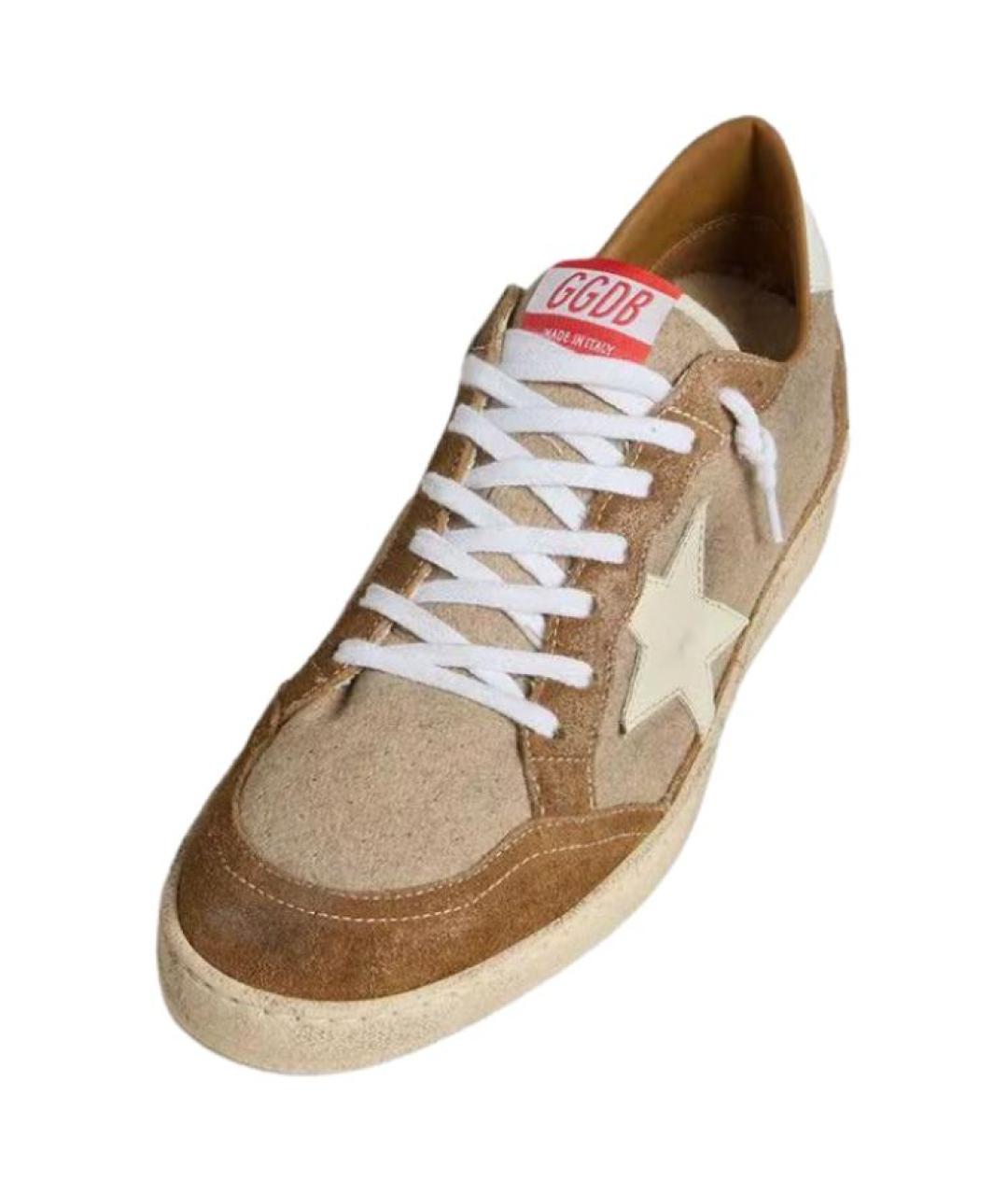 GOLDEN GOOSE DELUXE BRAND Коричневые замшевые низкие кроссовки / кеды, фото 4