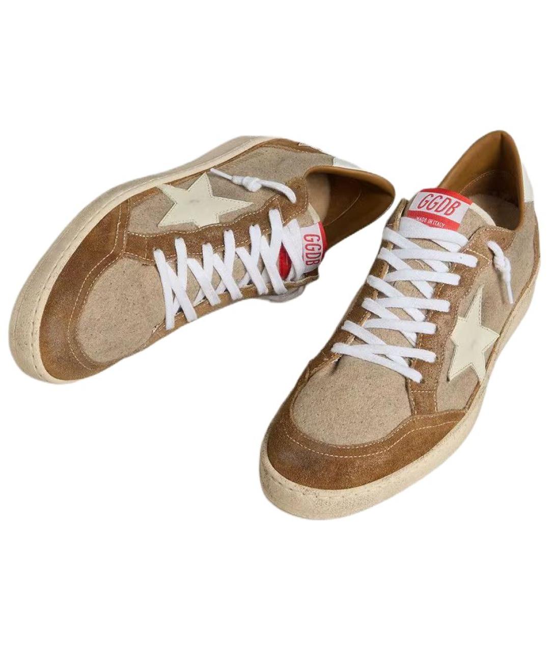 GOLDEN GOOSE DELUXE BRAND Коричневые замшевые низкие кроссовки / кеды, фото 5