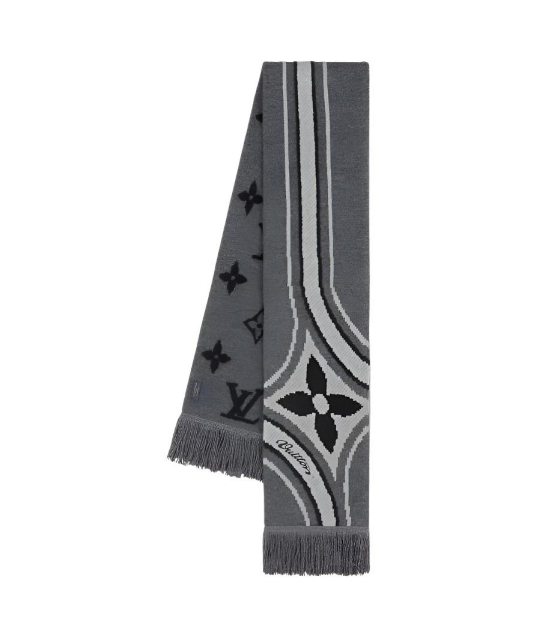 LOUIS VUITTON Серый шарф, фото 1