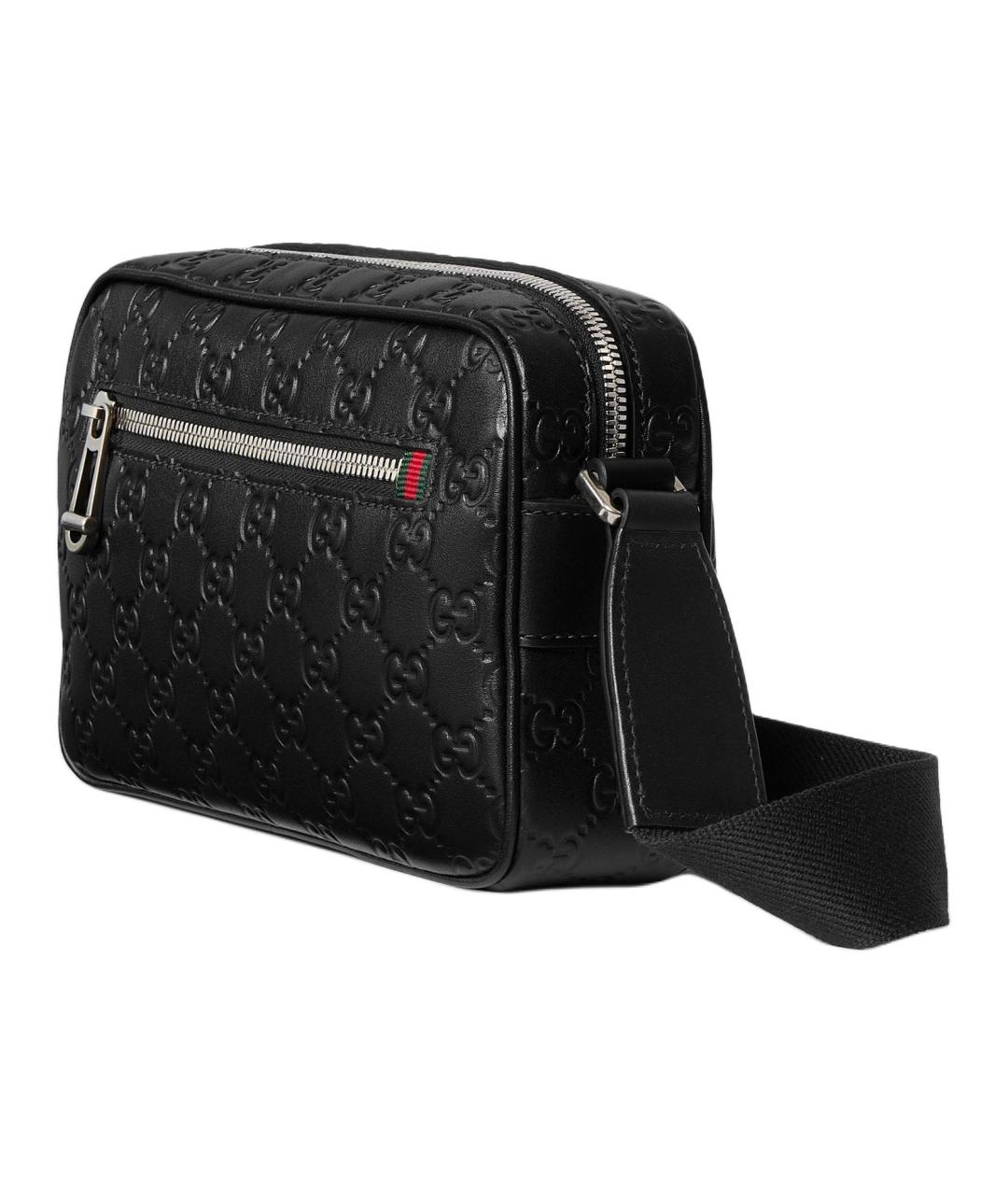 GUCCI Черная кожаная сумка через плечо, фото 2