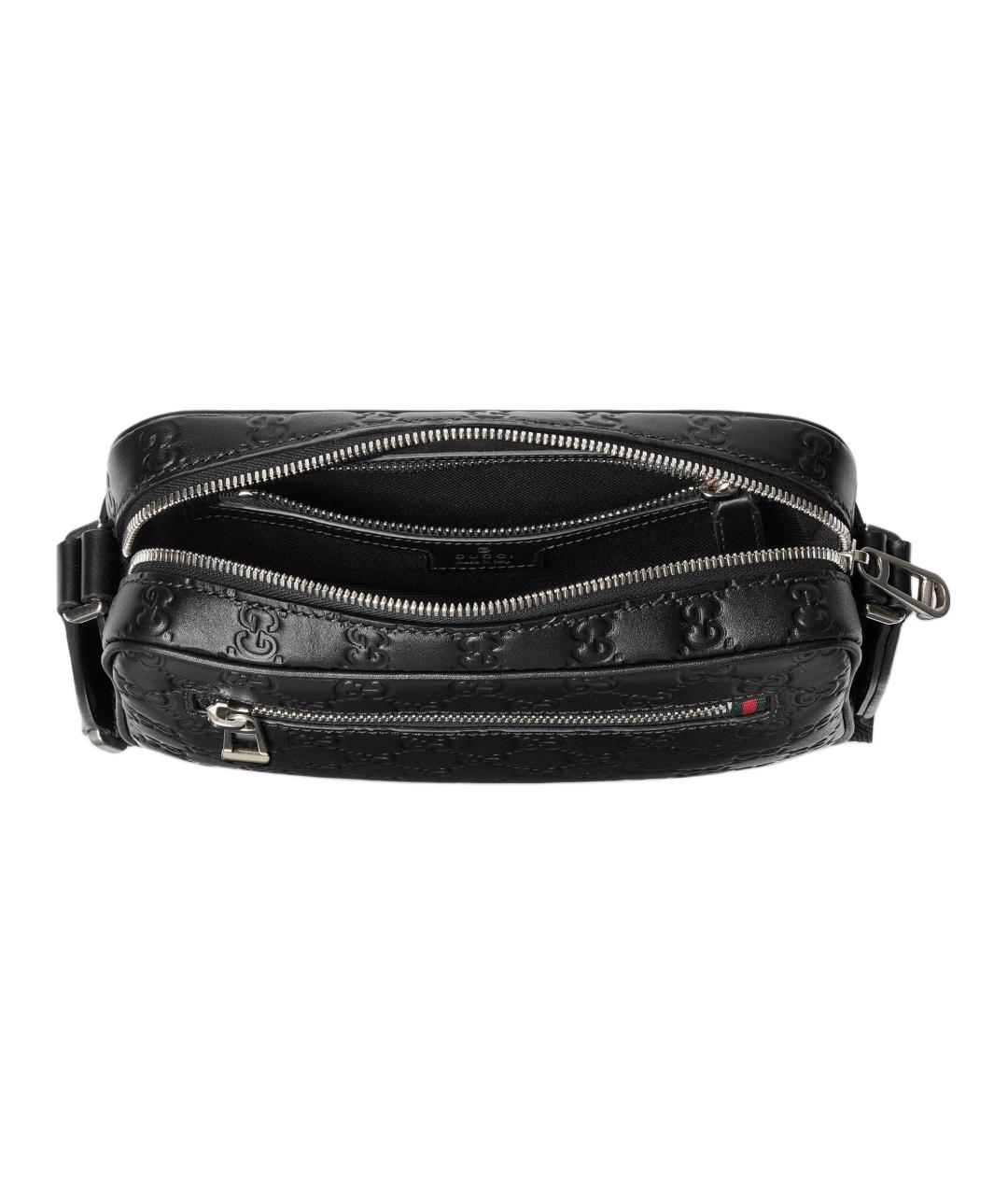 GUCCI Черная кожаная сумка через плечо, фото 4