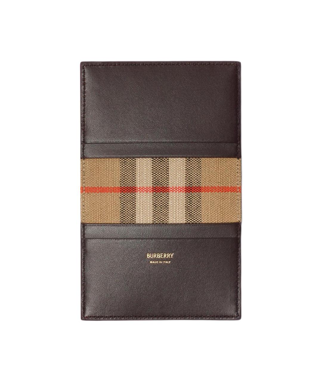 BURBERRY Коричневый кожаный кардхолдер, фото 3