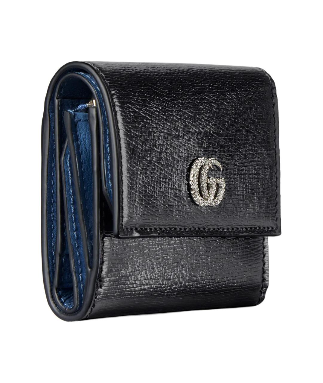 GUCCI Черный кошелек из лакированной кожи, фото 2