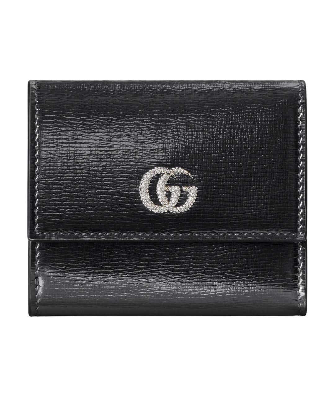 GUCCI Черный кошелек из лакированной кожи, фото 1