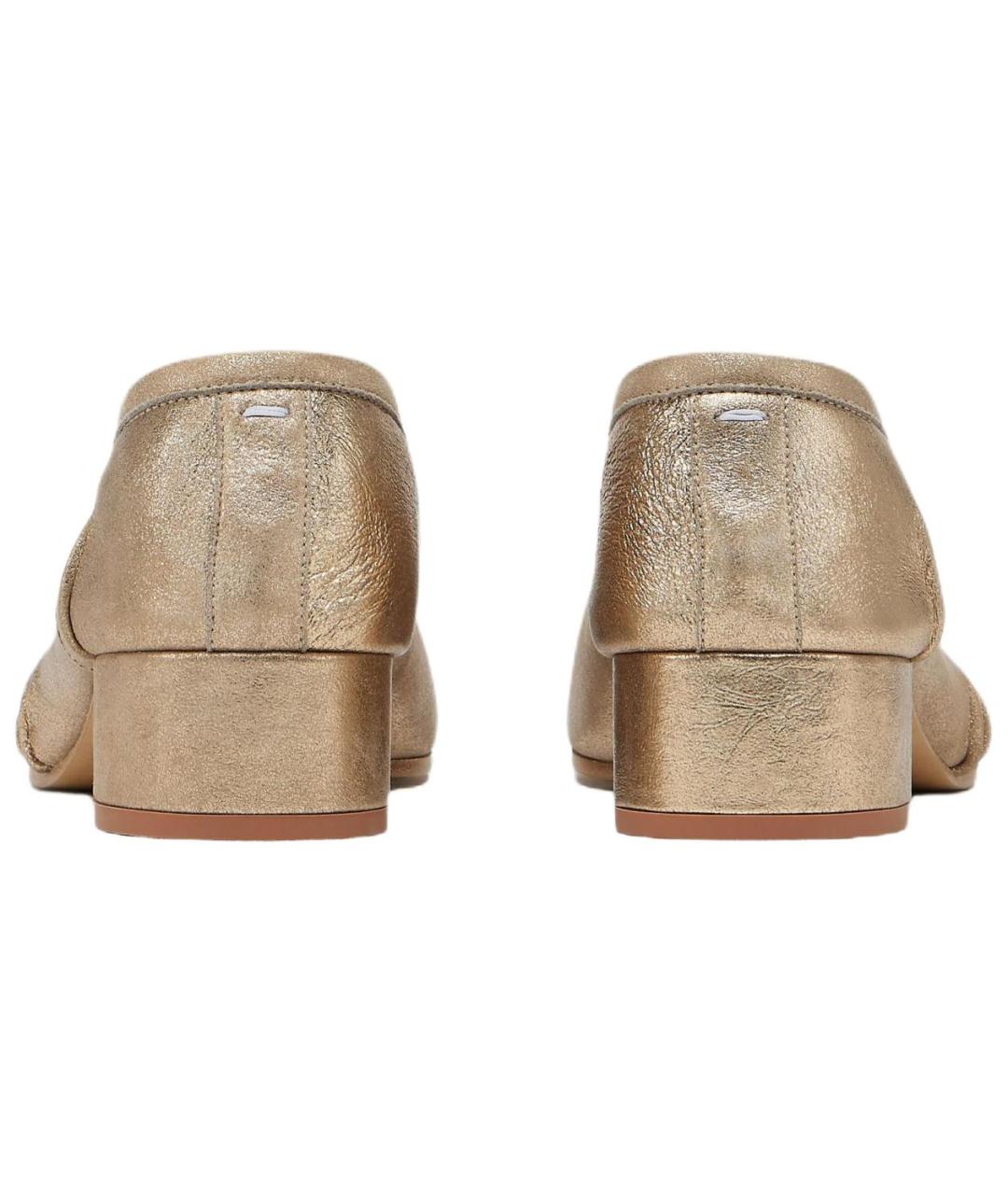 MAISON MARGIELA Золотые кожаные туфли, фото 5