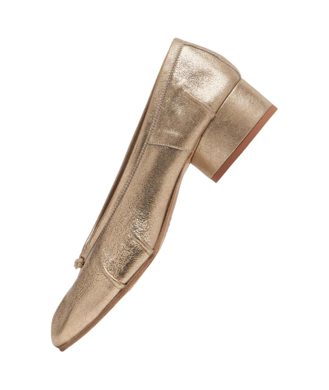 MAISON MARGIELA Золотые кожаные туфли, фото 2