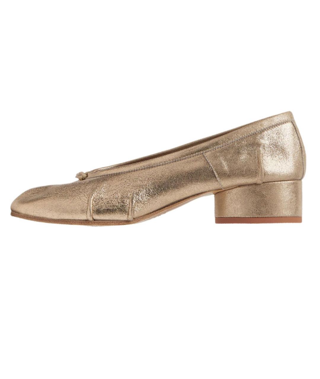 MAISON MARGIELA Золотые кожаные туфли, фото 6