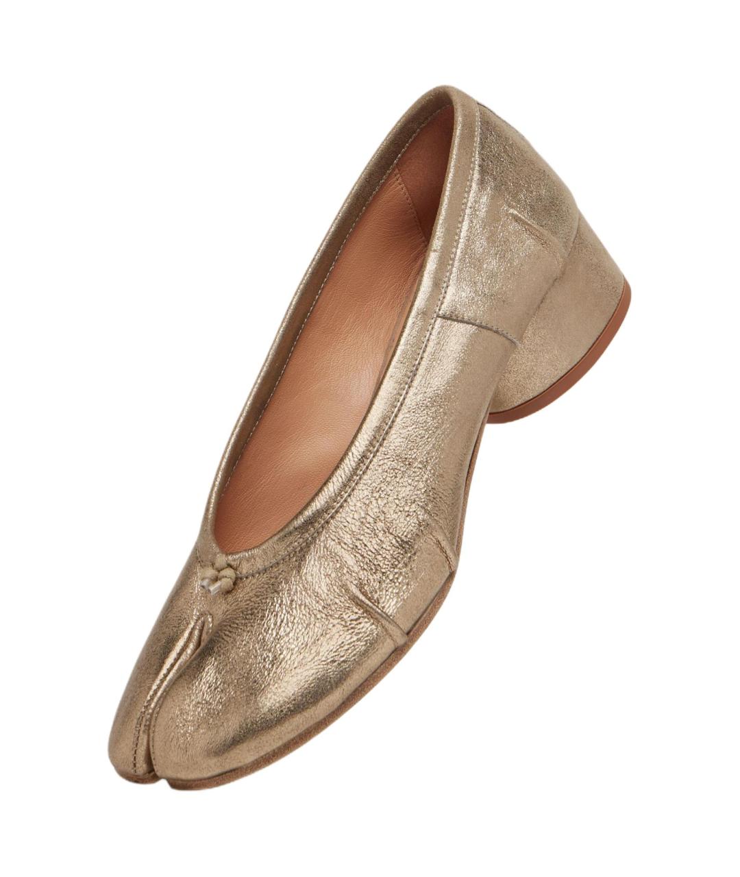 MAISON MARGIELA Золотые кожаные туфли, фото 3