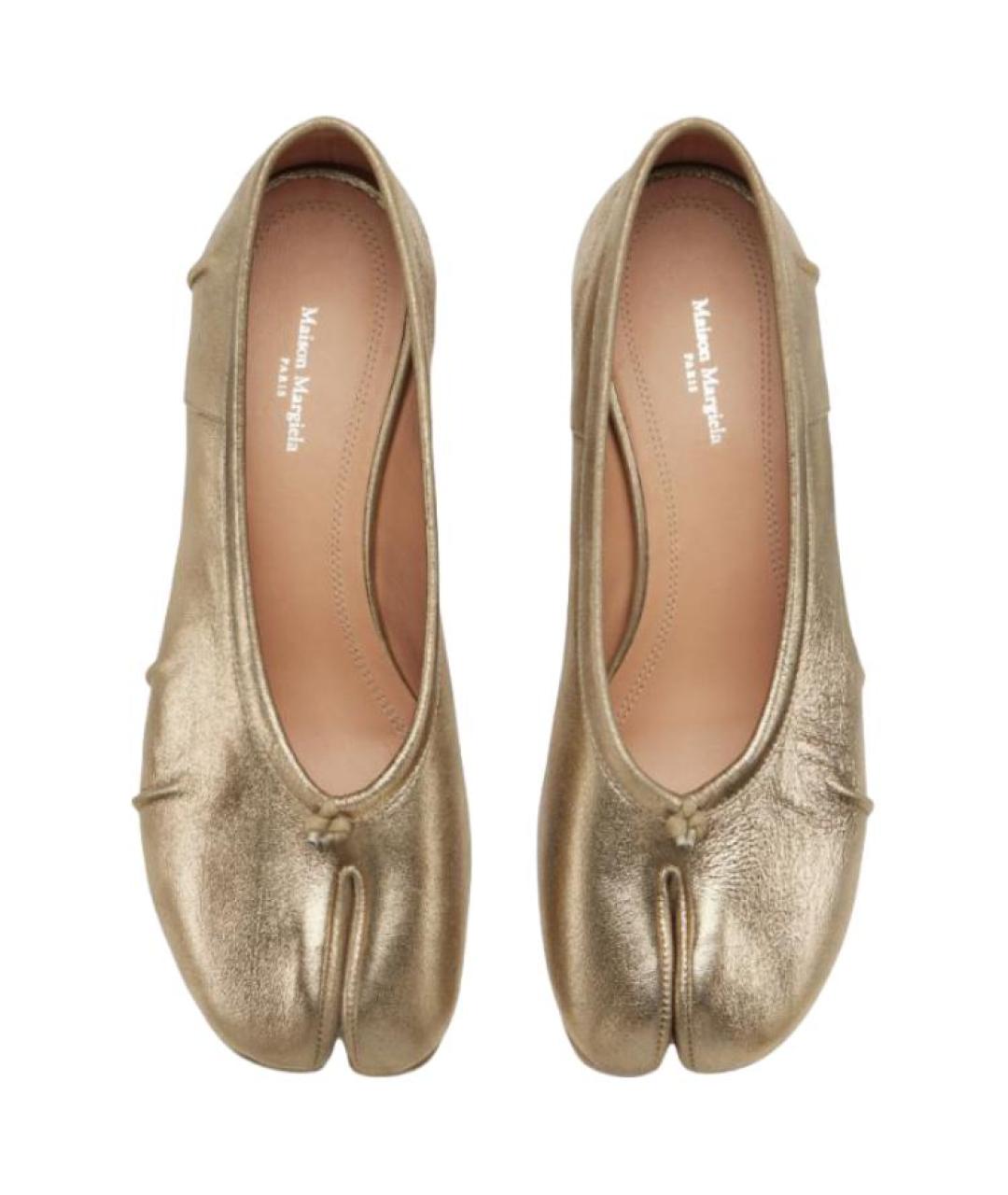 MAISON MARGIELA Золотые кожаные туфли, фото 4
