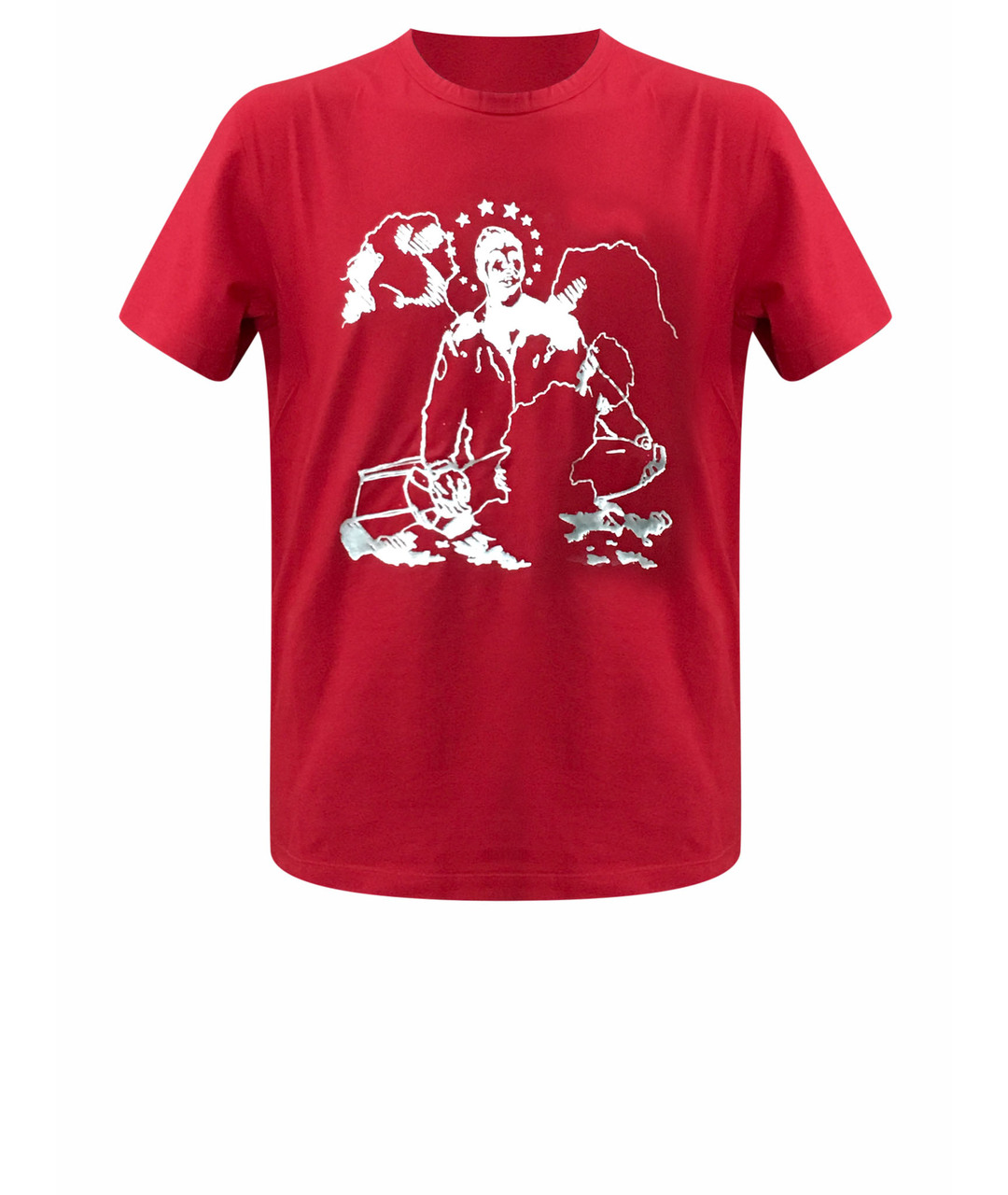 JEAN PAUL GAULTIER Красная хлопко-эластановая футболка, фото 1
