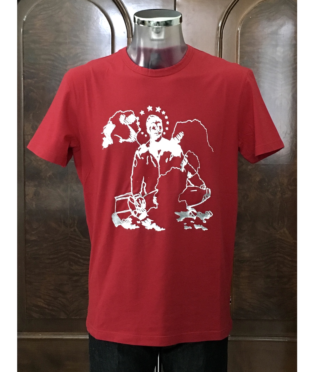 JEAN PAUL GAULTIER Красная хлопко-эластановая футболка, фото 8