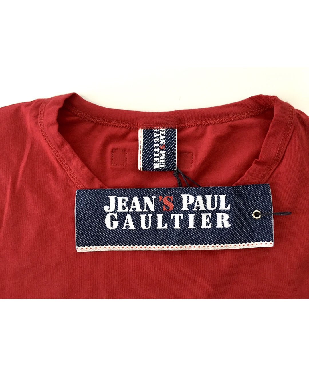 JEAN PAUL GAULTIER Красная хлопко-эластановая футболка, фото 3