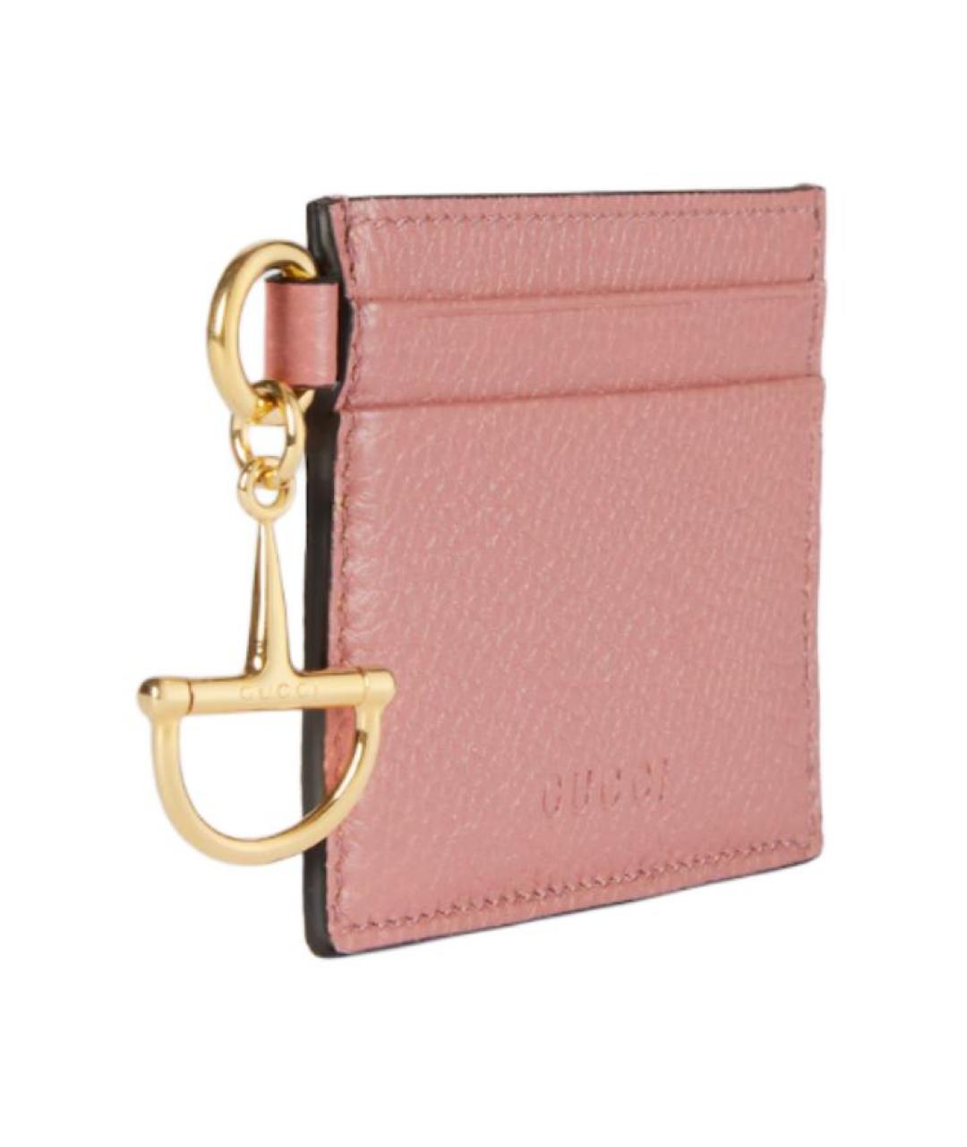 GUCCI Розовый кожаный кардхолдер, фото 2
