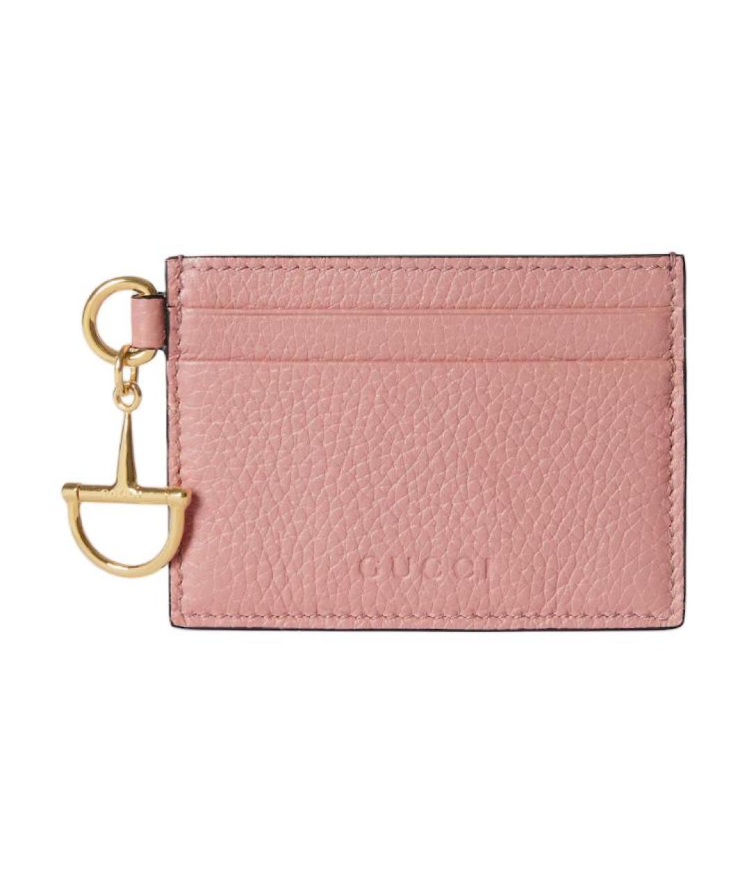 GUCCI Розовый кожаный кардхолдер, фото 1