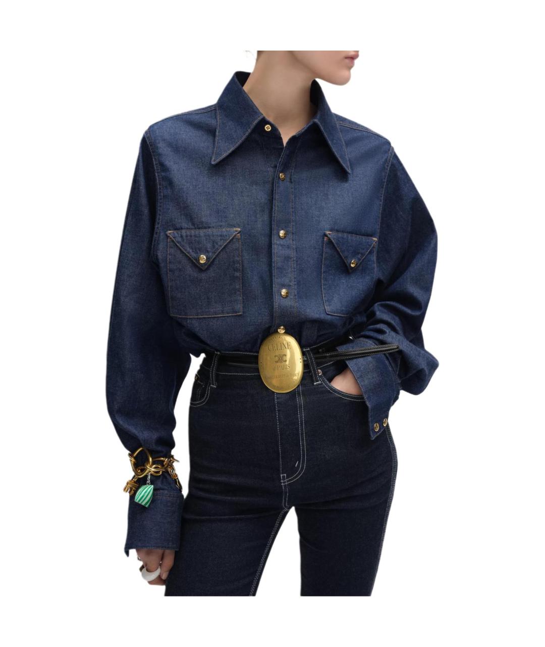 CELINE Синяя рубашка, фото 4