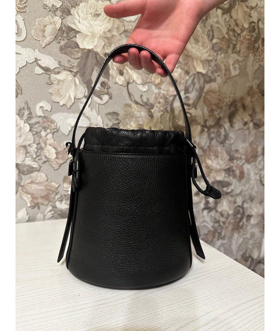 FURLA Черная кожаная сумка с короткими ручками, фото 3