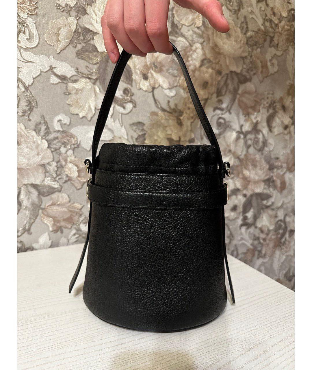 FURLA Черная кожаная сумка с короткими ручками, фото 2