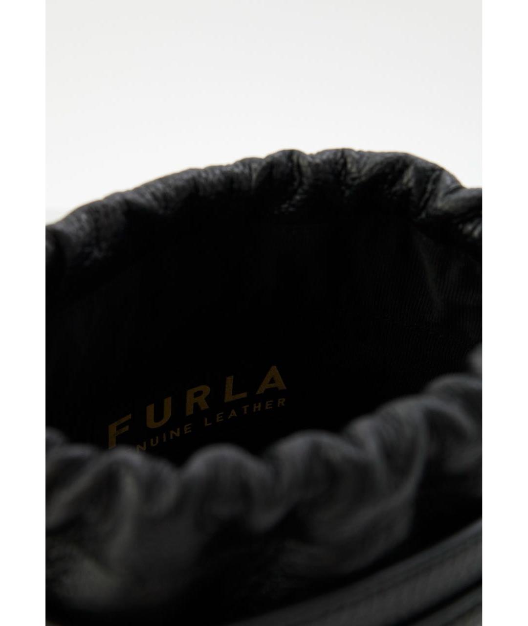 FURLA Черная кожаная сумка с короткими ручками, фото 4