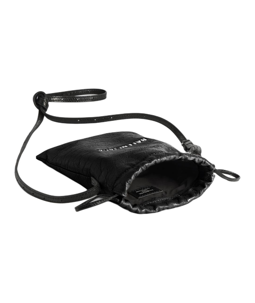 BALENCIAGA Черная кожаная сумка на плечо, фото 4