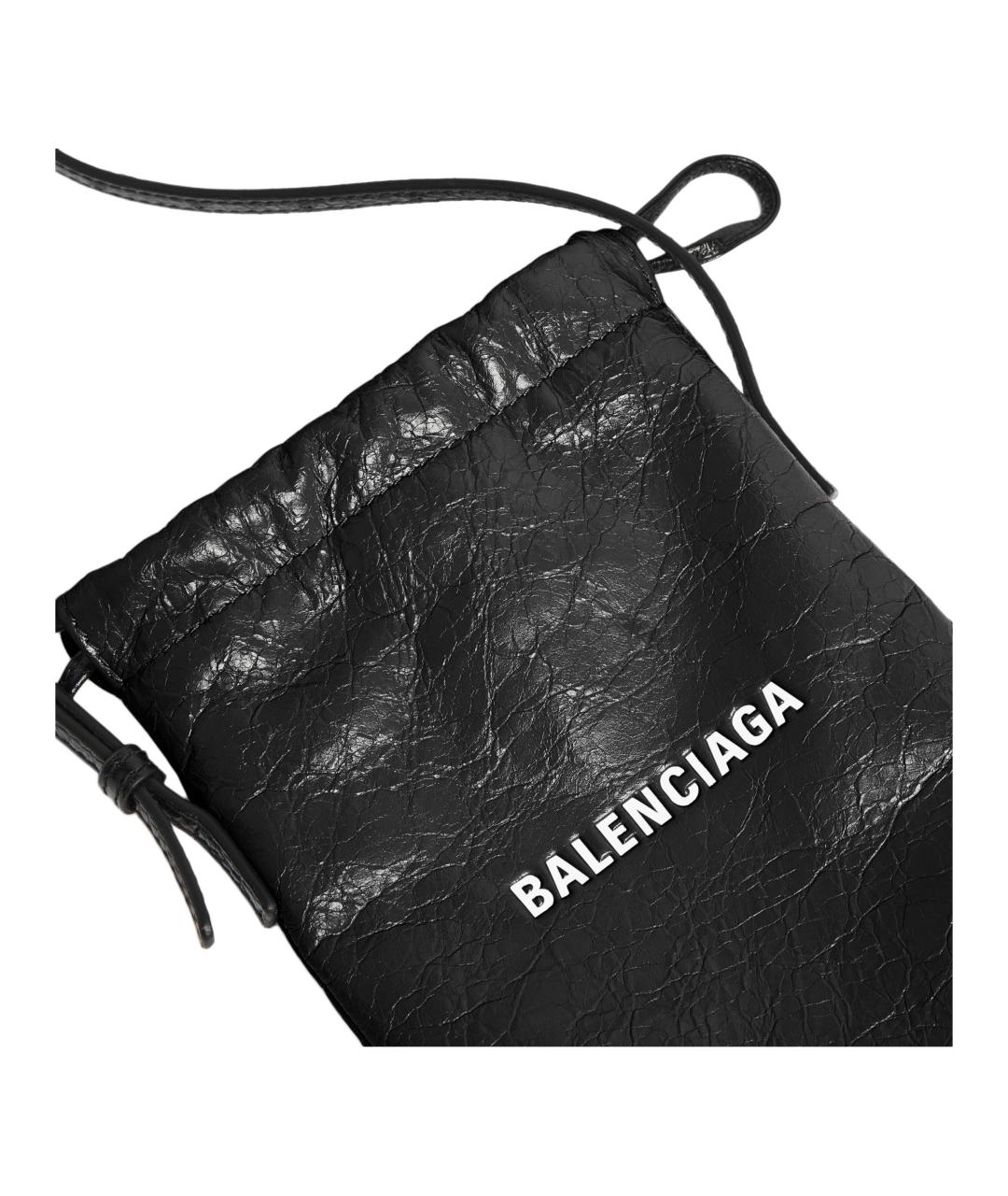 BALENCIAGA Черная кожаная сумка на плечо, фото 5