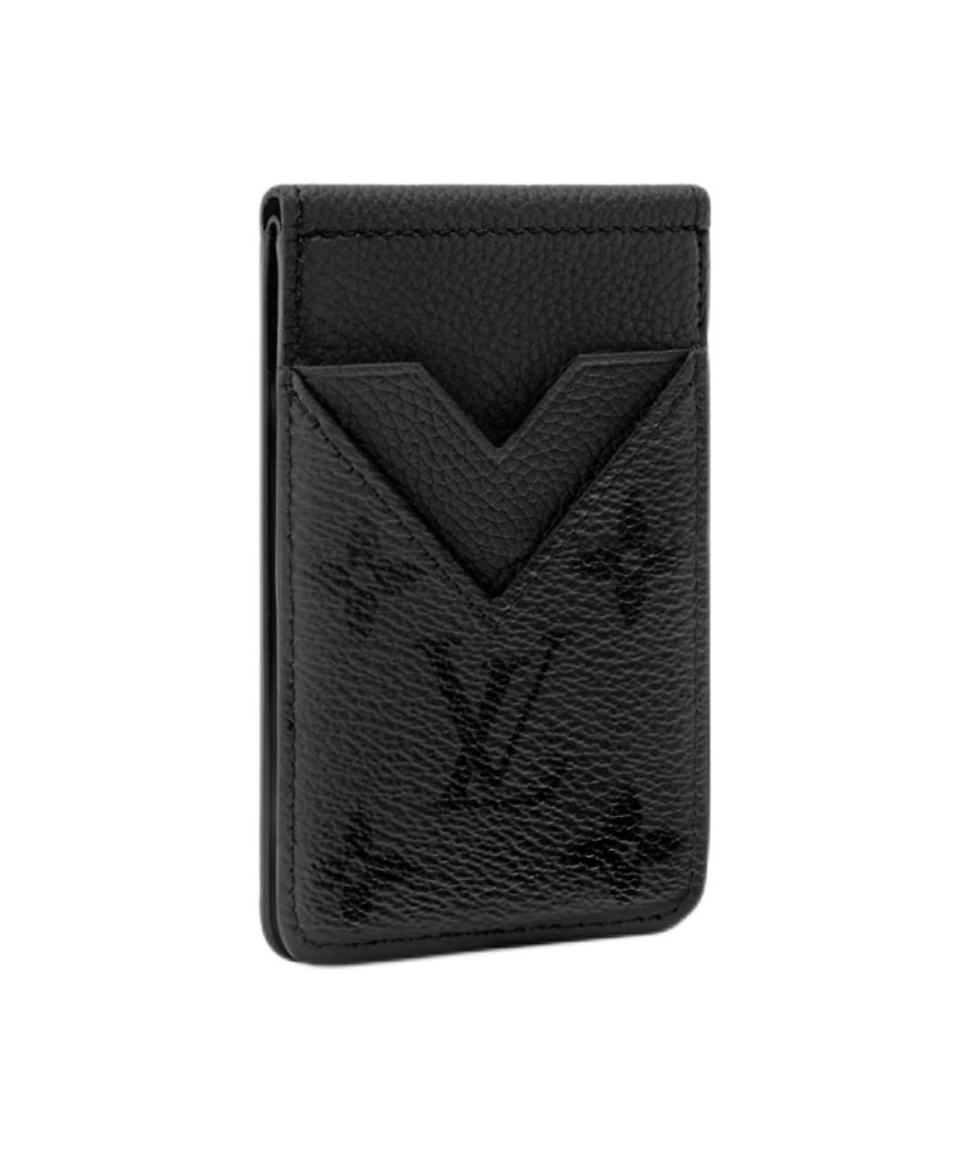 LOUIS VUITTON Черный кожаный кардхолдер, фото 2