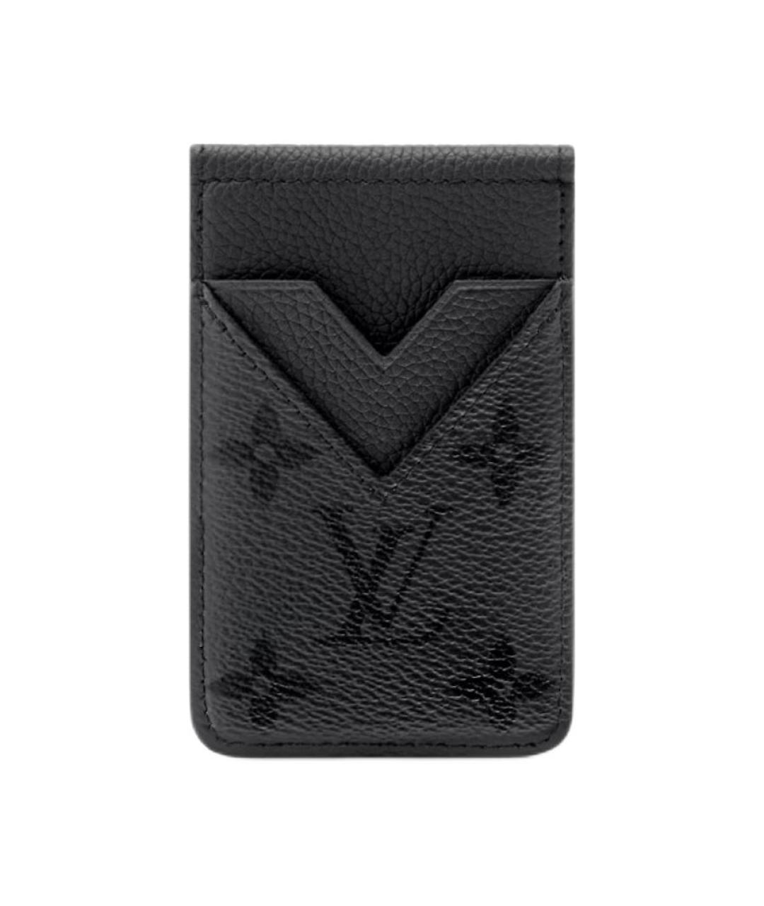 LOUIS VUITTON Черный кожаный кардхолдер, фото 1