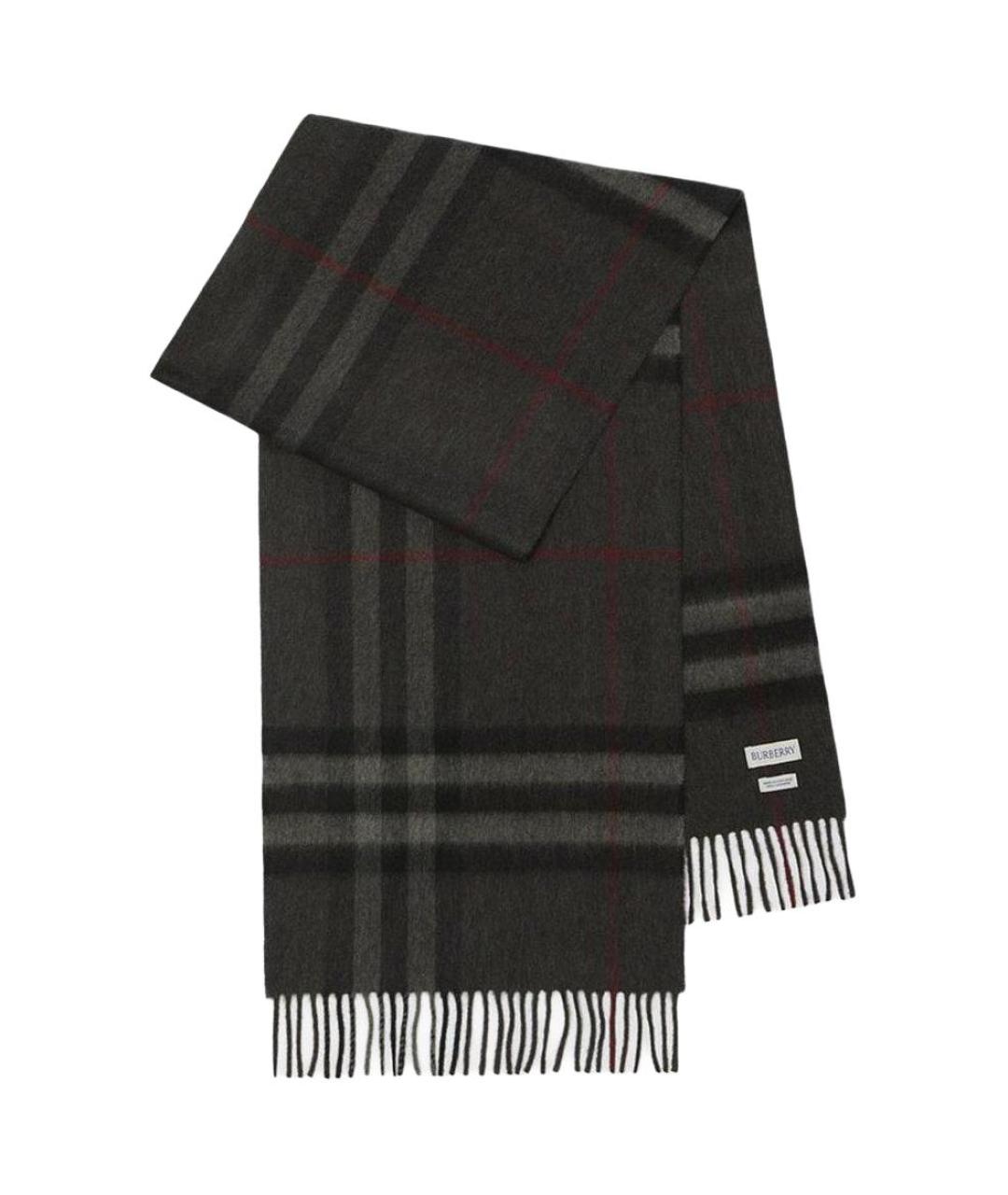 BURBERRY Серый кашемировый шарф, фото 2