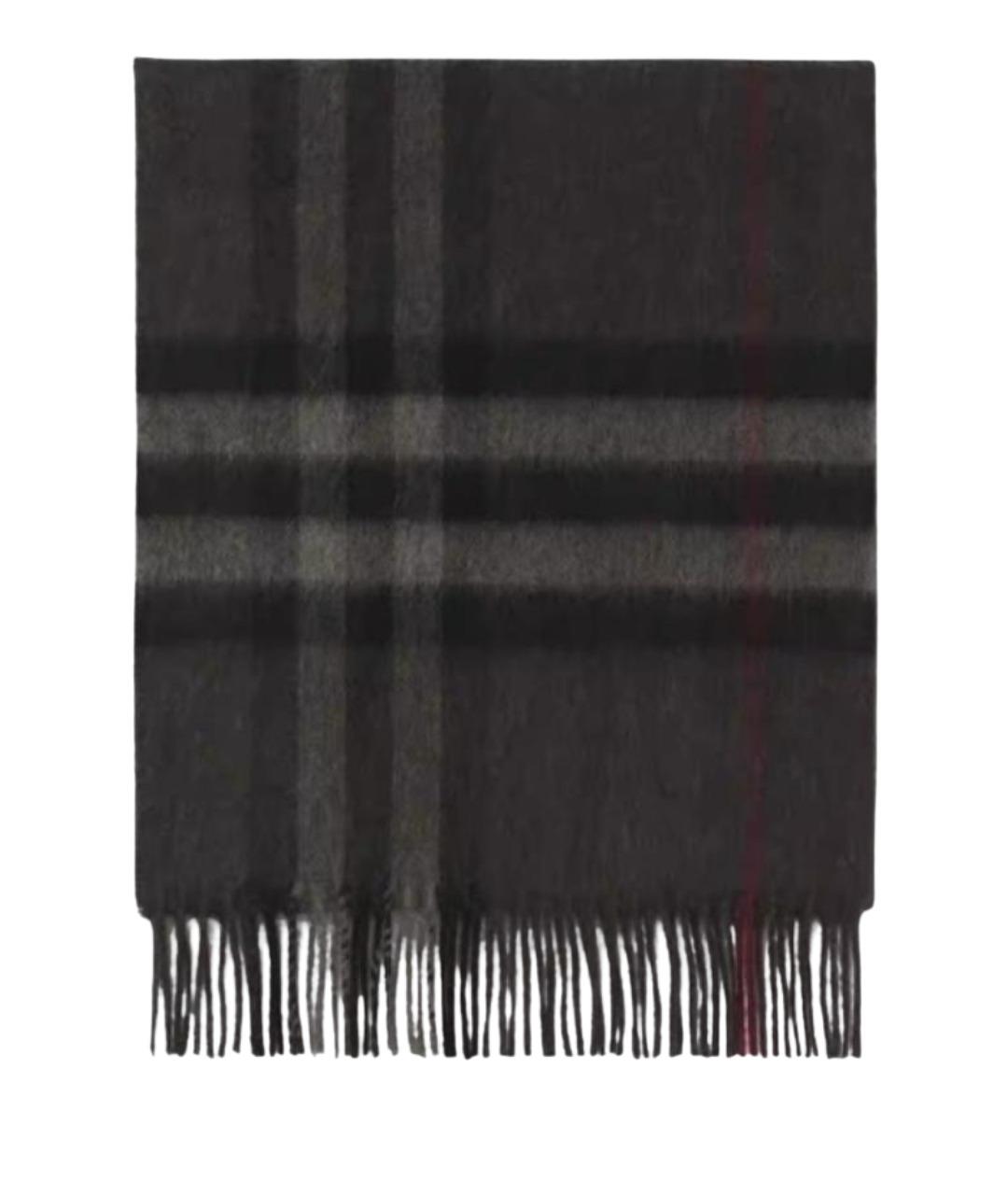 BURBERRY Серый кашемировый шарф, фото 1