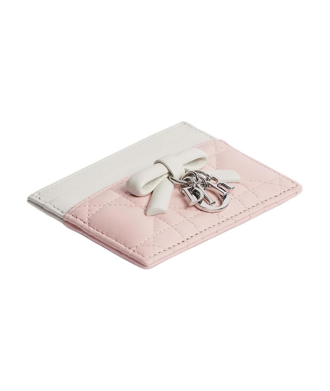 CHRISTIAN DIOR Розовый кожаный кардхолдер, фото 3