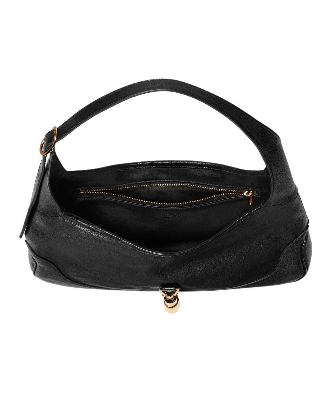 GUCCI Черная кожаная сумка с короткими ручками, фото 5