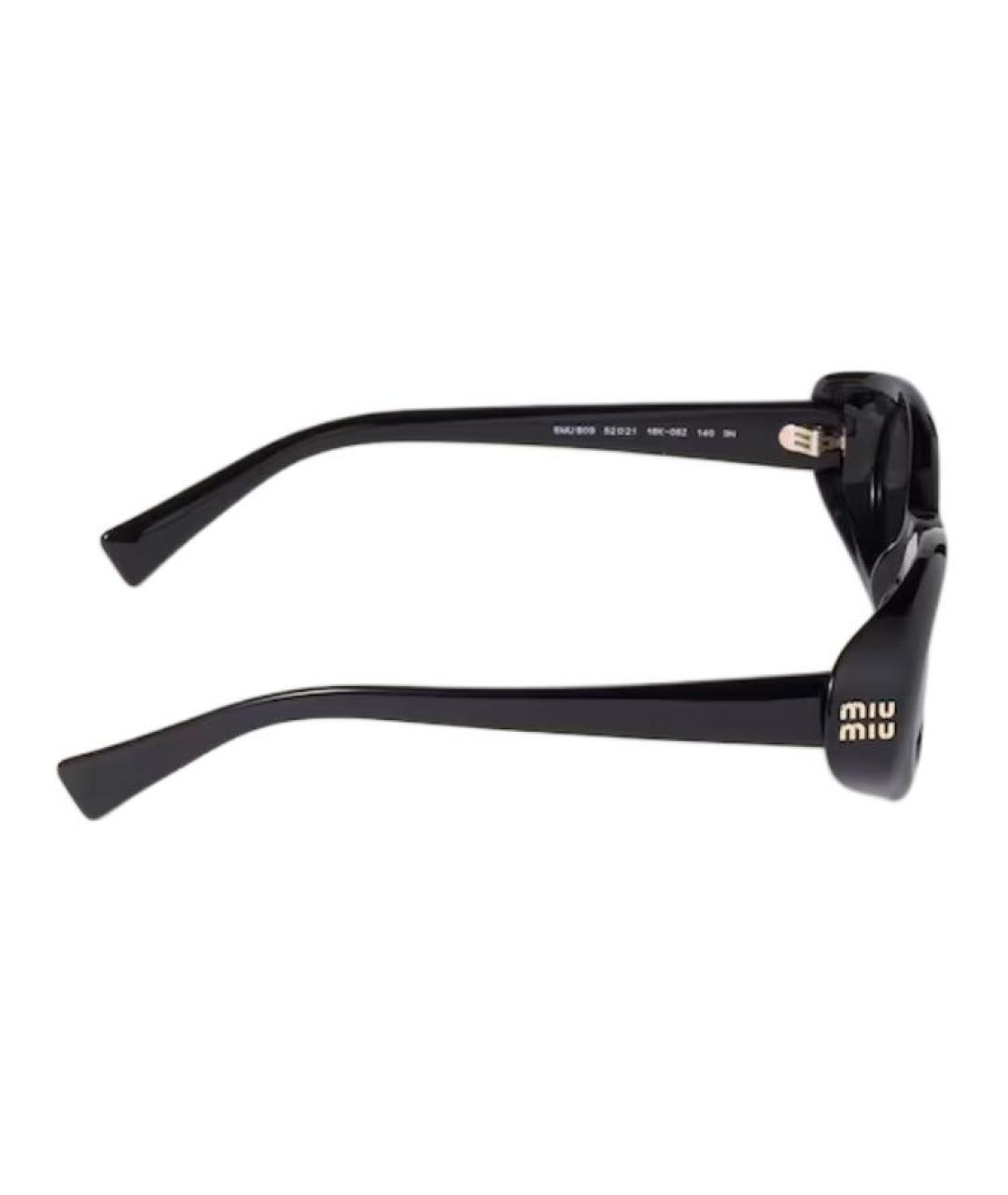 MIU MIU Черные пластиковые солнцезащитные очки, фото 3