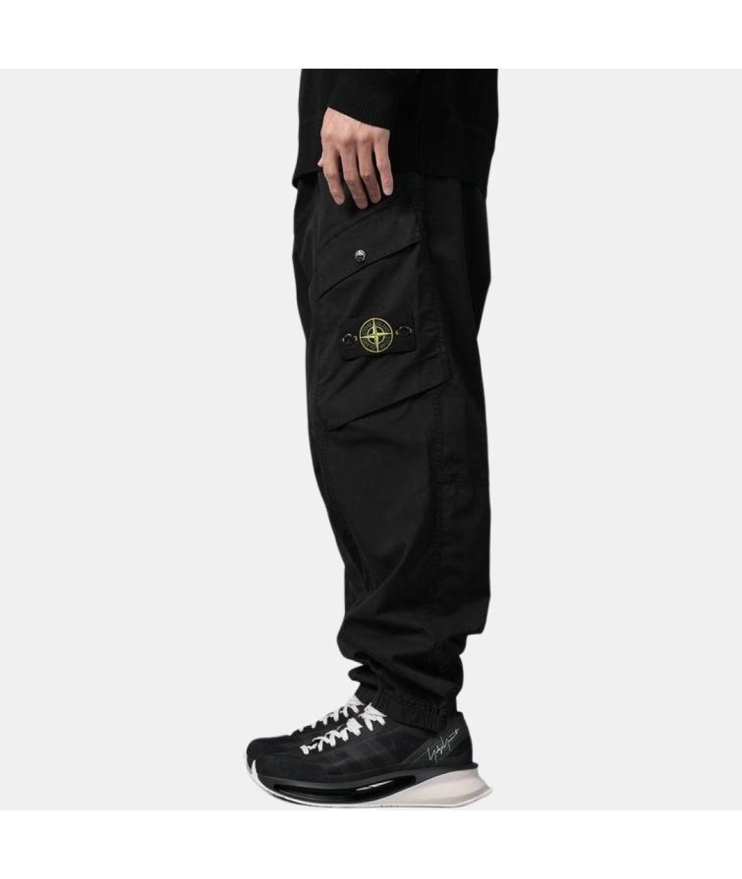 STONE ISLAND Черные прямые брюки, фото 3