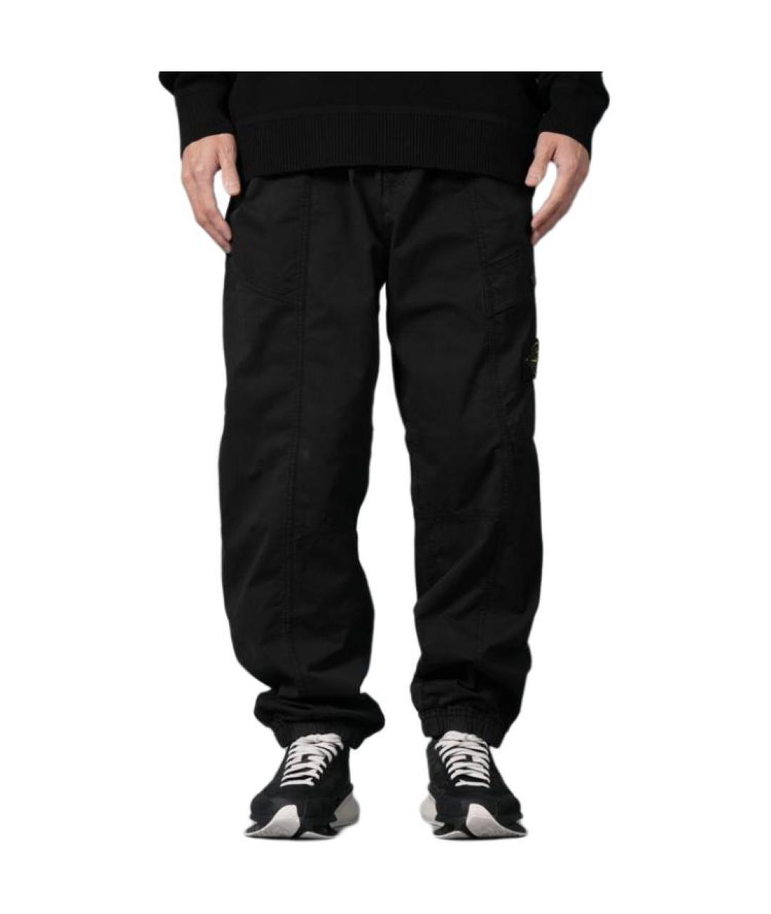 STONE ISLAND Черные прямые брюки, фото 6