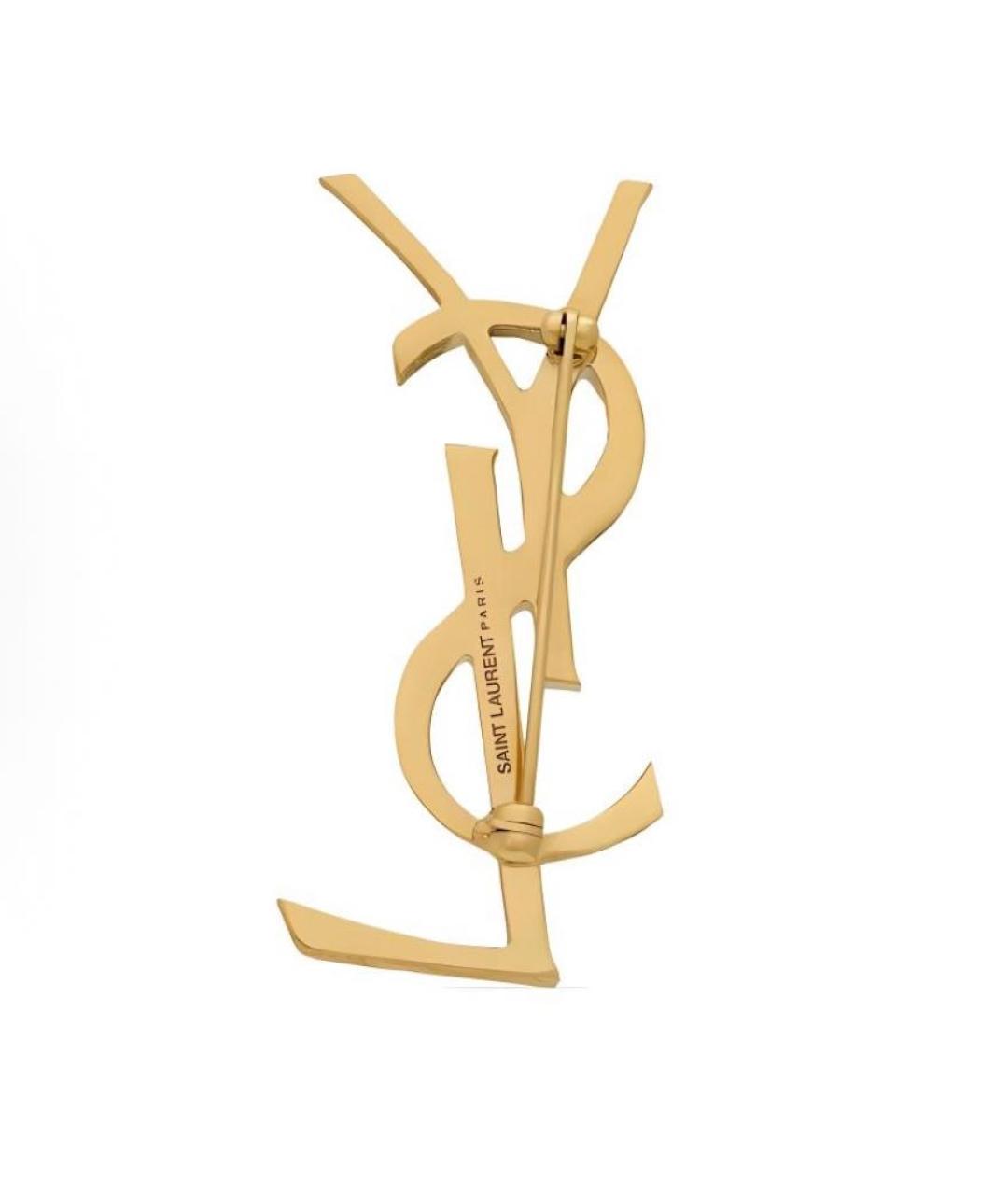 SAINT LAURENT Золотая латунная булавка / брошь, фото 2