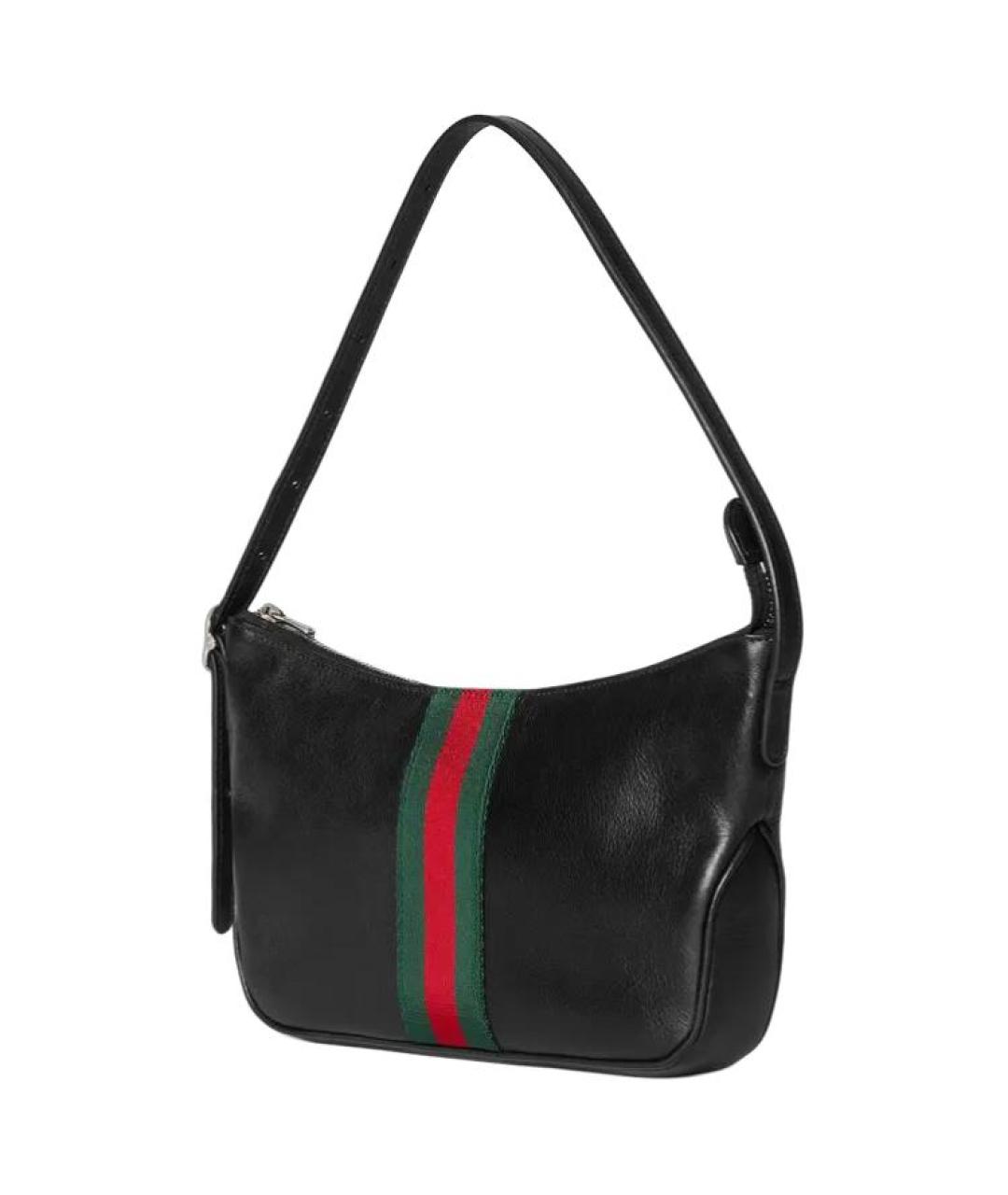 GUCCI Черная кожаная сумка с короткими ручками, фото 2